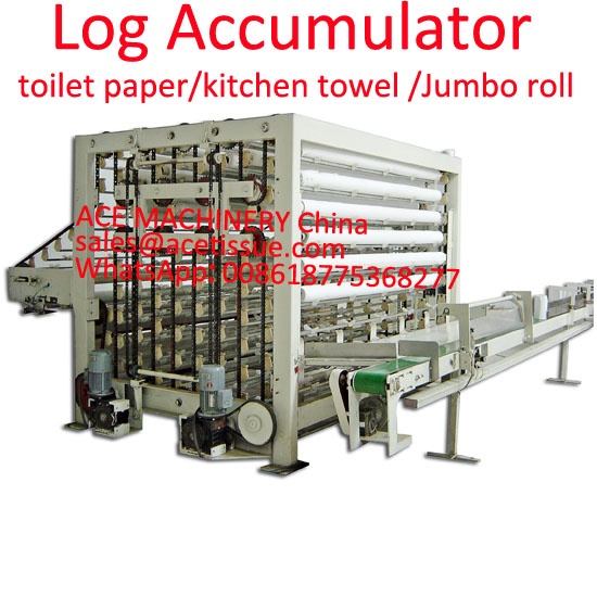 Log Accumulator for toilet paper kitchen towel jumbo roll tissue