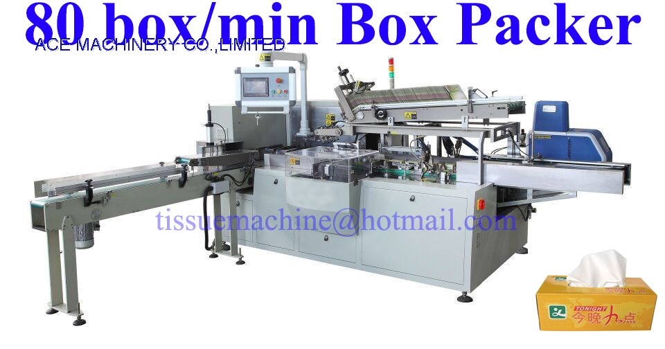High Speed Automatic Tissue Paper Box Cartoning Sealing Closing Duplex Packing Machine