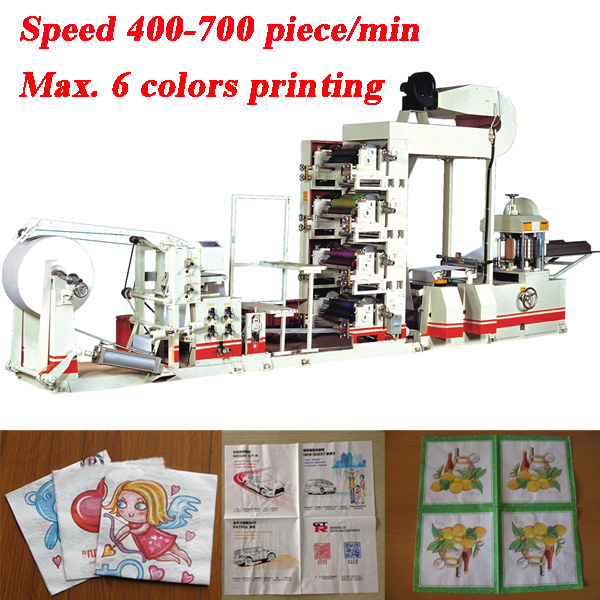Up to 8 Colors Napkin Tissue Paper Printing Machine High Quality Multi colors Flexo