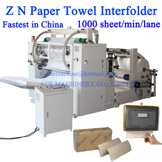 Z fold multifold paper towel interfold machine