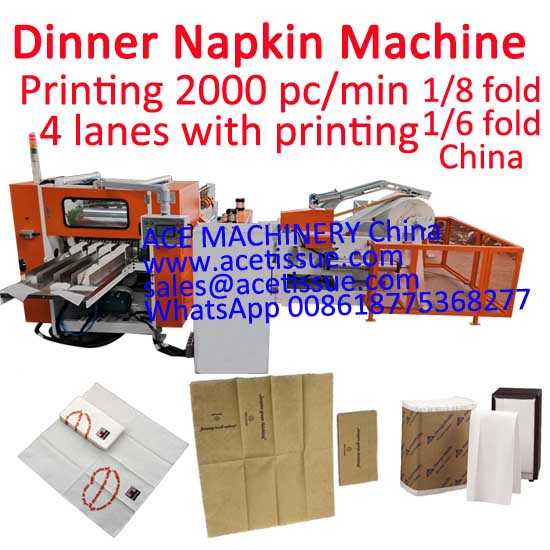 Fastest 4 lanes dinner paper napkin printing machine in China