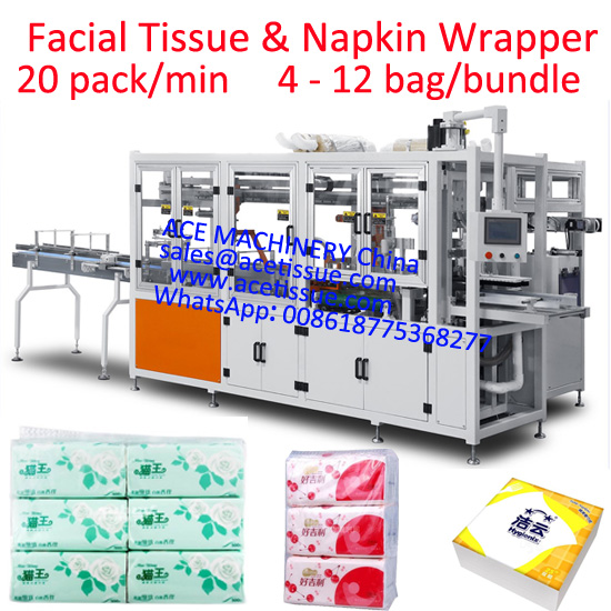 Máquina automática de embalaje de papel tisú facial para servilletas de papel en China