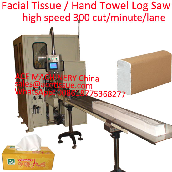 high speed facial tissue log saw