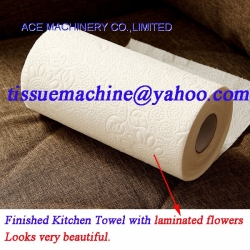 Non Stop Bathroom Toilet Hygienic Tissue Paper Kitchen Towel Roll Rewinder Machine Production Line with Lamination Glue