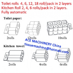 Full Automatic Toilet Paper Kitchen Towel Roll Bundle Packing Machine