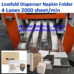 4 Lanes High Automatic Speed Junior Low Fold Dispenser Napkin Making Machine